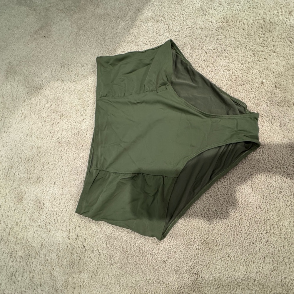 Olive Green Swimsuit bottom high rise